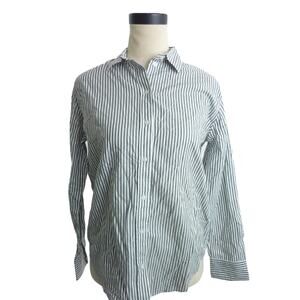 NWOT Everlane Striped Long Sleeve Button Down Shirt 0 Cotton Oversized Top